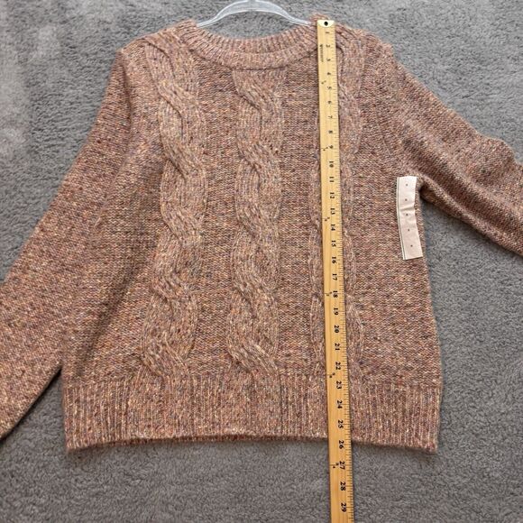A New Day Sweater Womens Medium Marled Cable Knit Rustic Cozy Soft Comfy Lounge - Picture 7 of 15